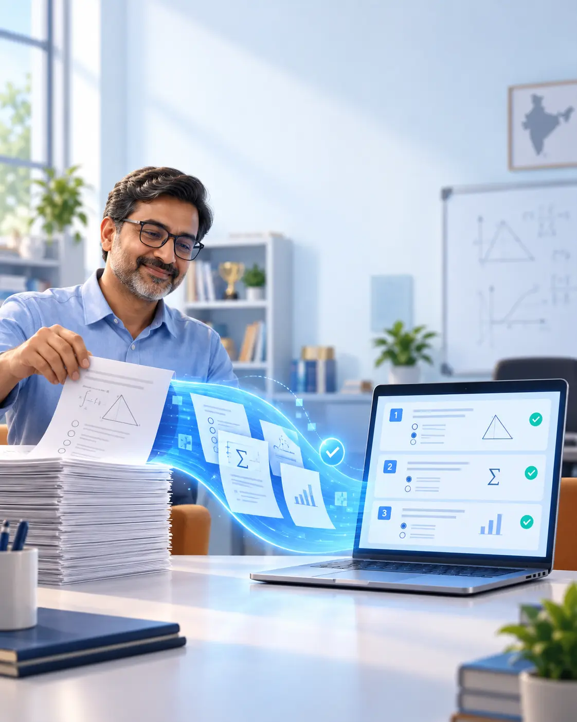 Printed question papers transforming into a digital exam