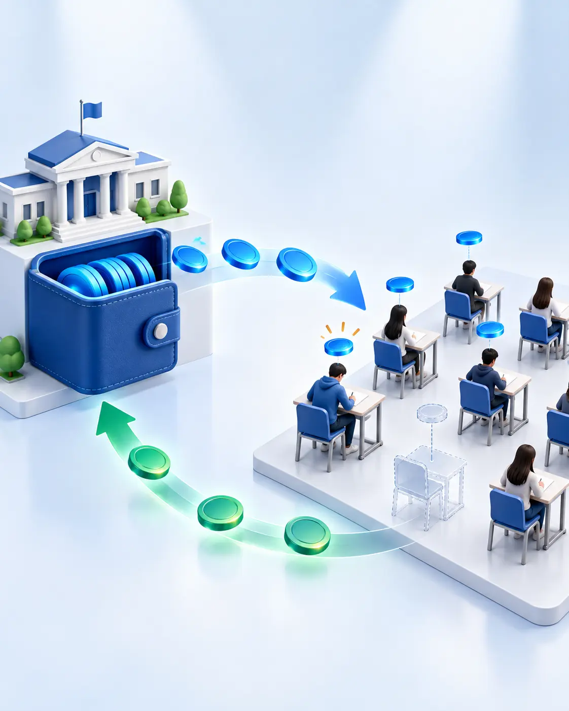 Visual explanation of MockHall's token-based exam model