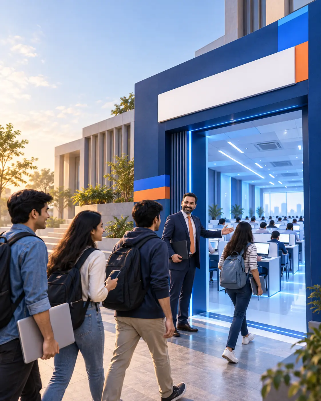 Students entering their institute-branded digital exam portal